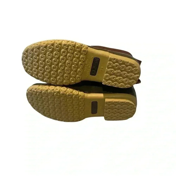 LL BEAN Woman’s Tan Bean Boots 7” Shaft Buffalo Check Fleece Lined Zip Front 7 - Picture 8 of 12